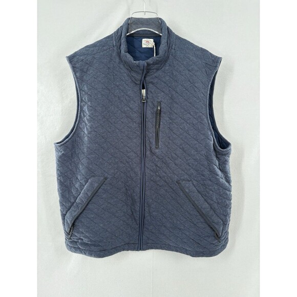 Faherty Men’s XXL Vest Epic Quilted Fleece Nym-Navy Blue Melange Full Zip NWT - Picture 3 of 10